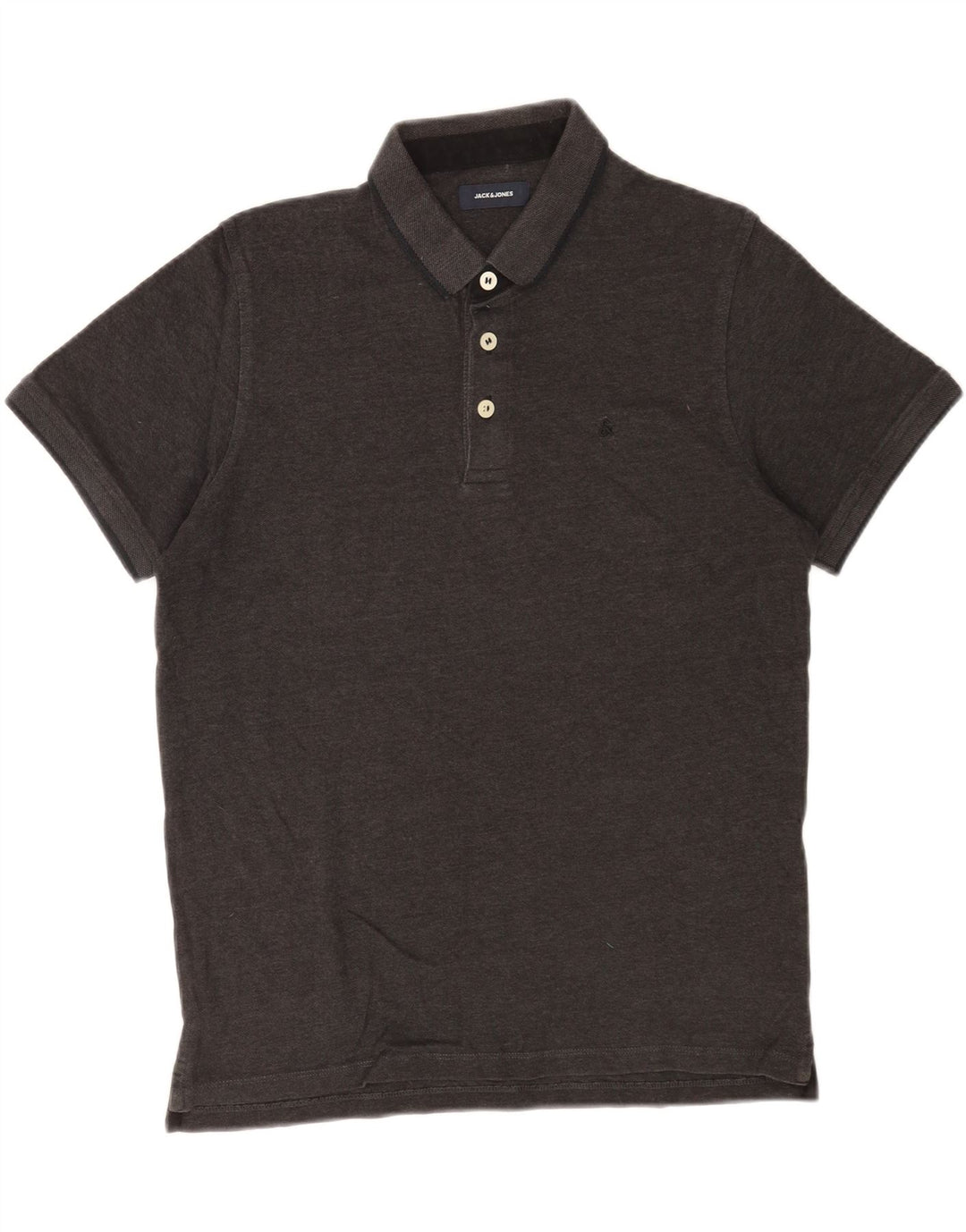 Camisa polo masculina Jack & Jones grande cinza