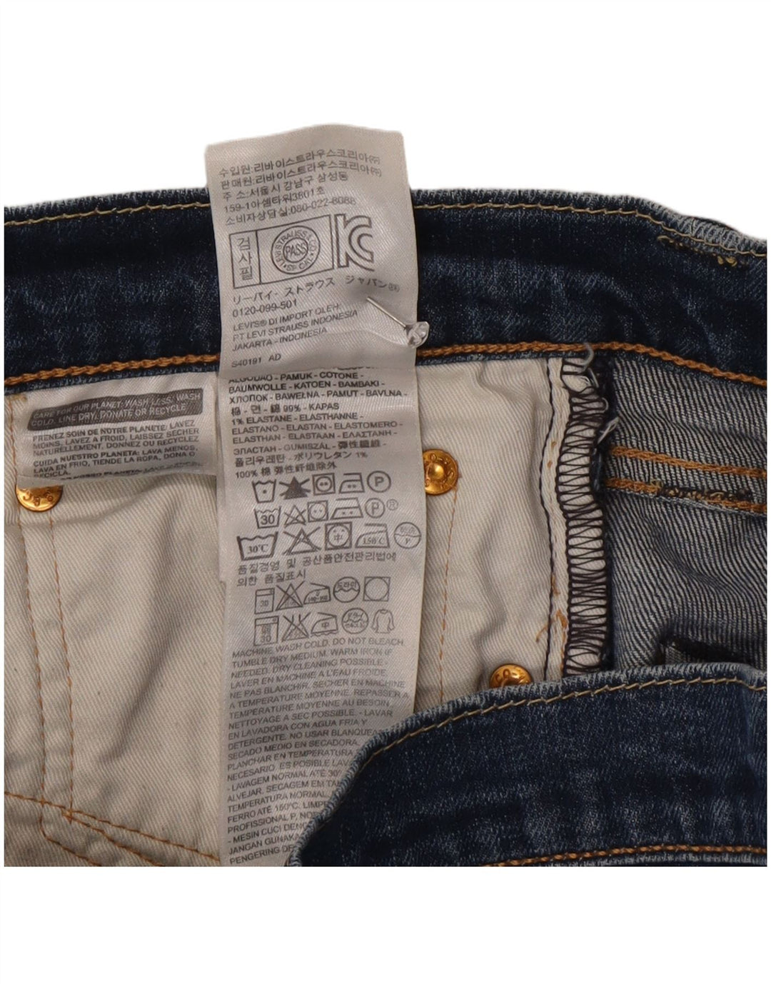 Levi's Masculino 511 Straight Jeans W32 L30 Azul Algodão