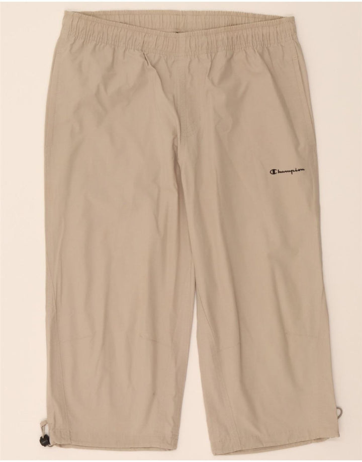 CHAMPION Womens Straight Capri Trousers Small W30 L18 Beige Cotton Vintage Champion and Second-Hand Champion from Messina Hembry 
