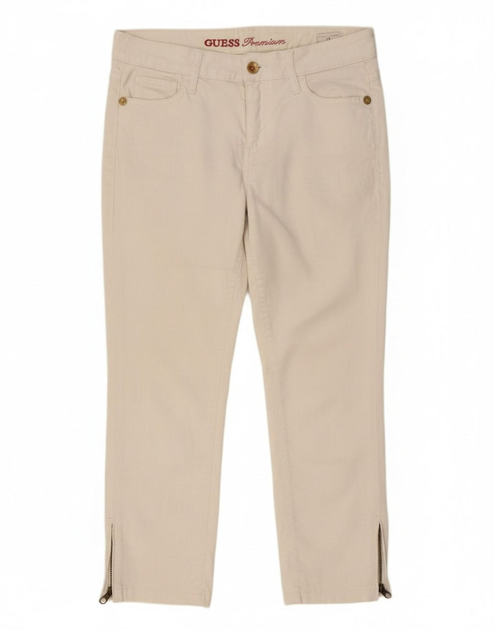 Calça feminina slim cropped GUESS W31 L24 algodão branco