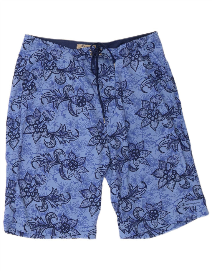 Shorts de natação masculino Champion grande azul floral poliamida praia
