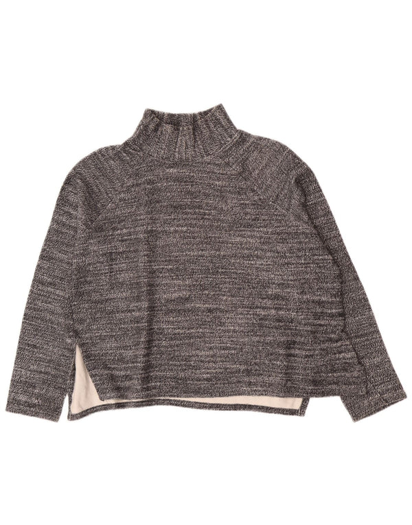 Blusa oversized feminina Zara UK 10 pequeno algodão manchado cinza