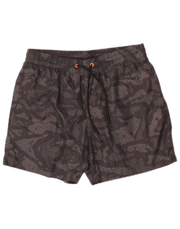 Lotto Mens Natação Shorts Grande Poliéster Geométrico Preto