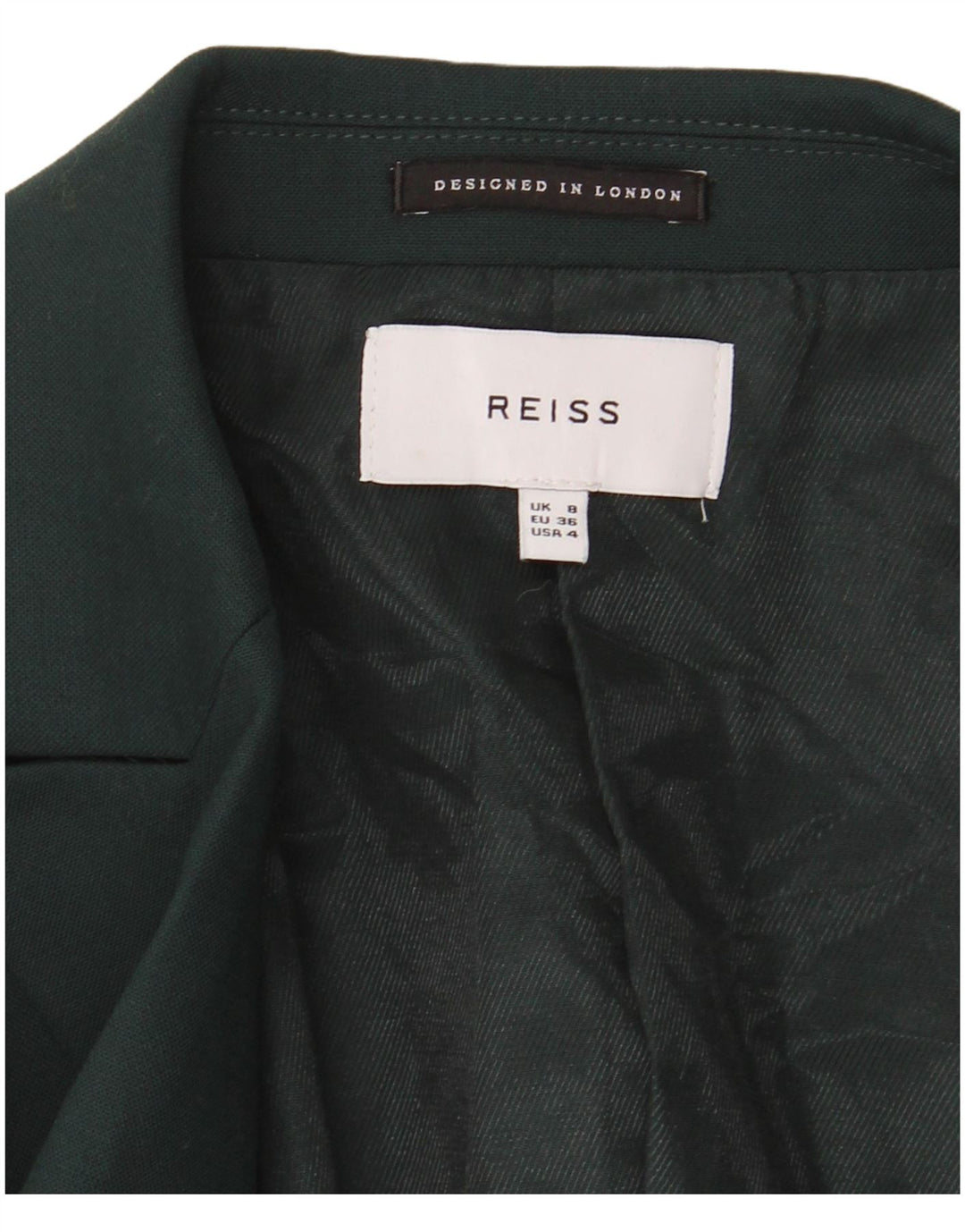 Jaqueta blazer feminina Reiss com 1 botão Reino Unido 8 pequena verde