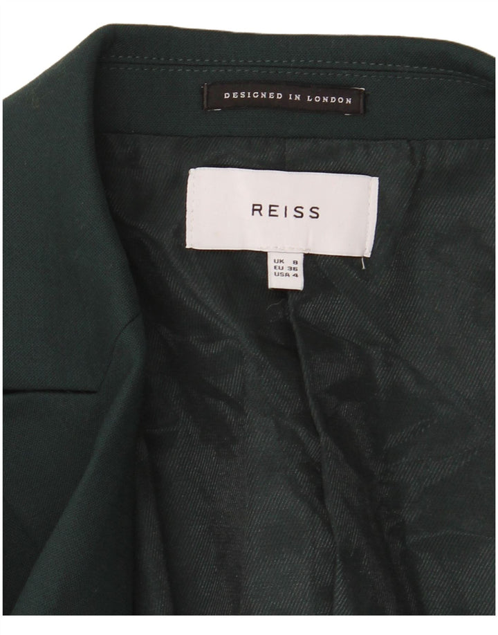 Jaqueta blazer feminina Reiss com 1 botão Reino Unido 8 pequena verde