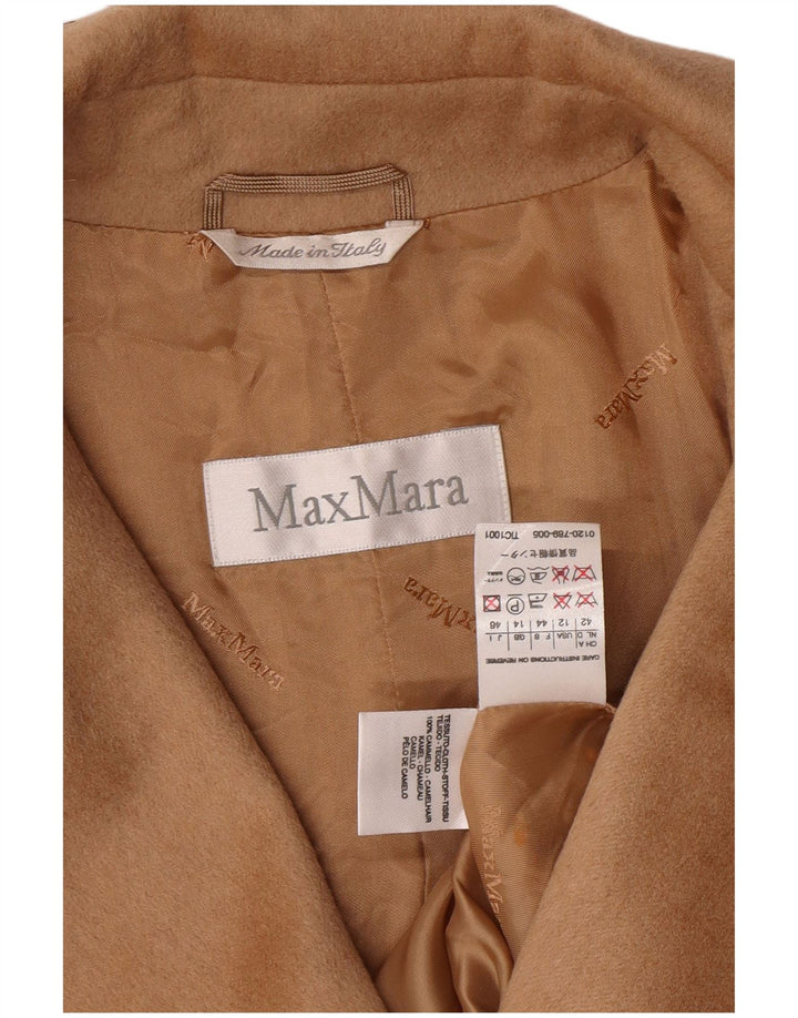 Jaqueta blazer feminina de 4 botões MAX MARA Reino Unido 14 grande bege camelhair clássico