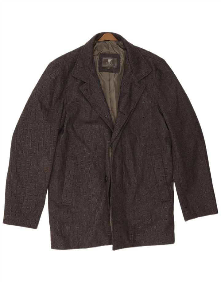 Sobretudo masculino Marks & Spencer Reino Unido 40 grande espinha de peixe cinza clássico