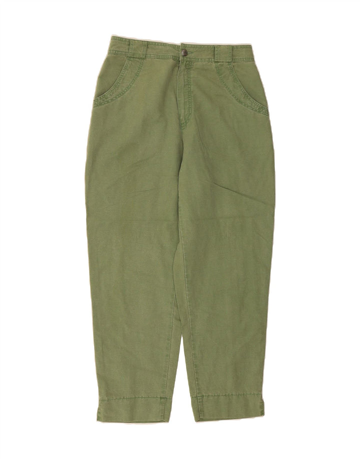 ROSNER Womens Tapered Cropped Trousers EU 40 Medium W28 L26 Green Cotton Vintage Rosner and Second-Hand Rosner from Messina Hembry 