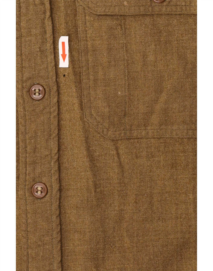 Camisa de flanela masculina vintage médio verde clássico