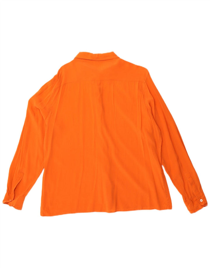 MARLY'S 1981 Womens Oversized Shirt Blouse UK 16 Large Orange Silk