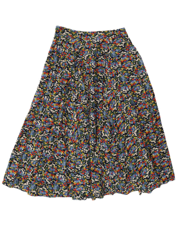 Boden saia larga feminina UK 10 pequena W29 algodão floral multicolorido
