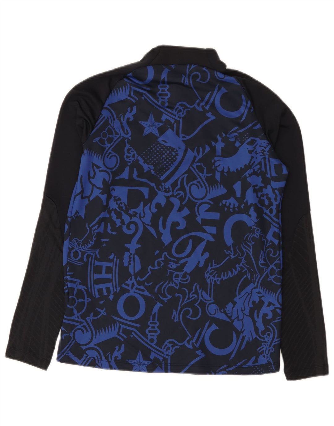 Top gráfico Nike Boys com zíper e manga comprida 12-13 anos grande preto
