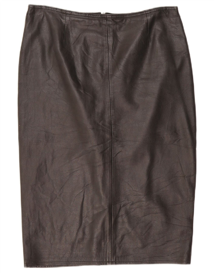 Saia de couro feminina vintage W32 grande preta