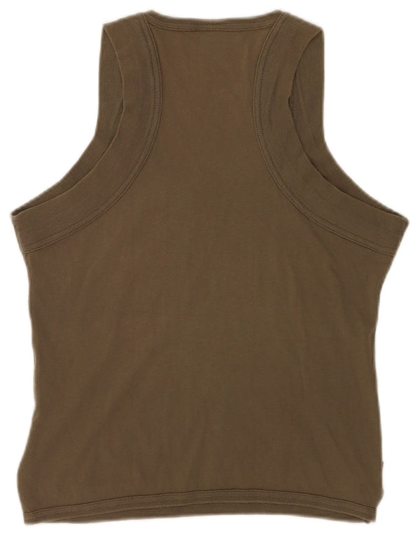 Colete feminino Levi's UK 12 algodão cáqui médio
