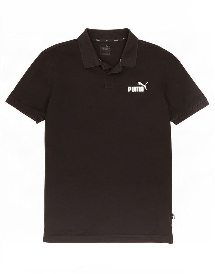 Camisa polo masculina Puma pequena algodão preto