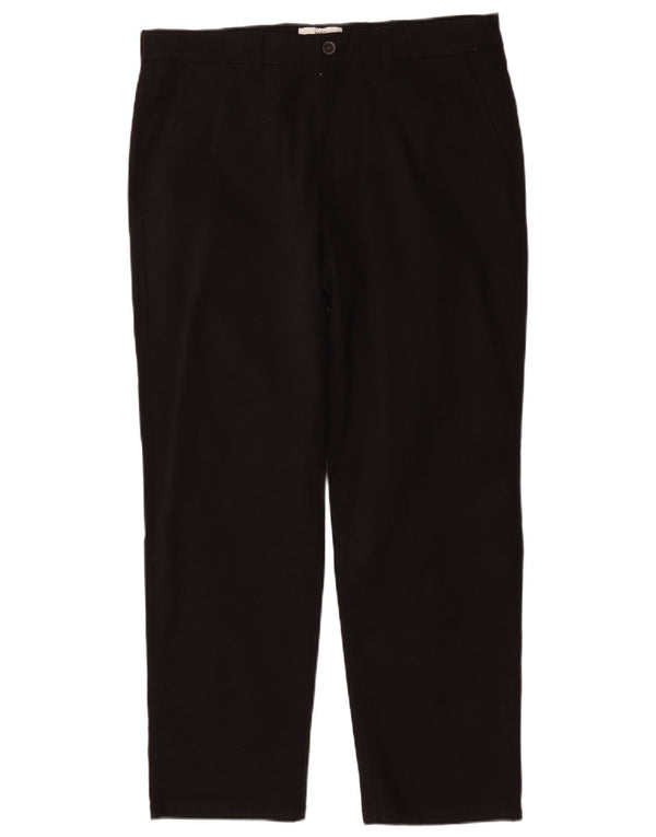 Calça chino masculina Marks & Spencer de ajuste solto W36 L29 algodão preto