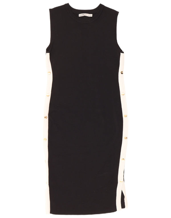 Vestido bodycon feminino sem mangas Oasis Reino Unido 12 bloco colorido preto médio