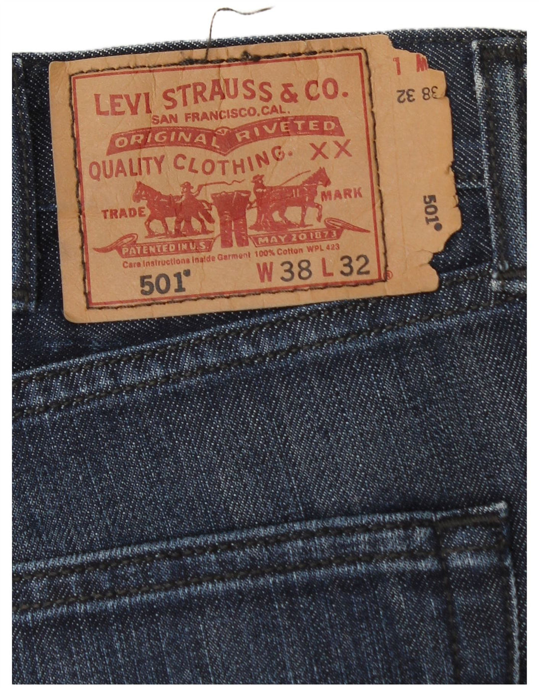 Levi's Masculino 501 Straight Jeans W38 L30 Azul Marinho Algodão