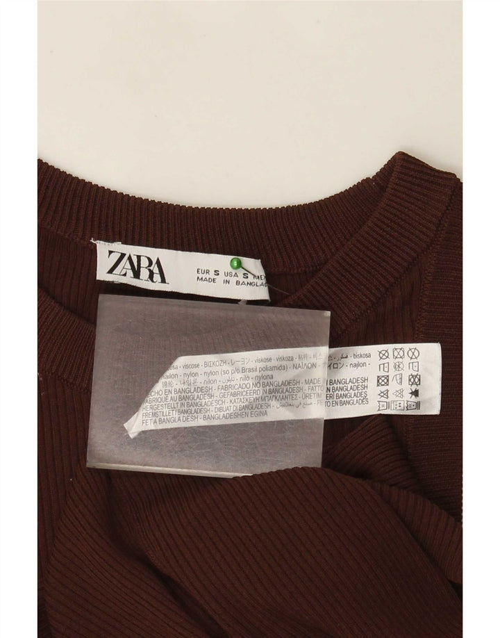 Colete feminino Zara UK 8 pequeno viscose marrom