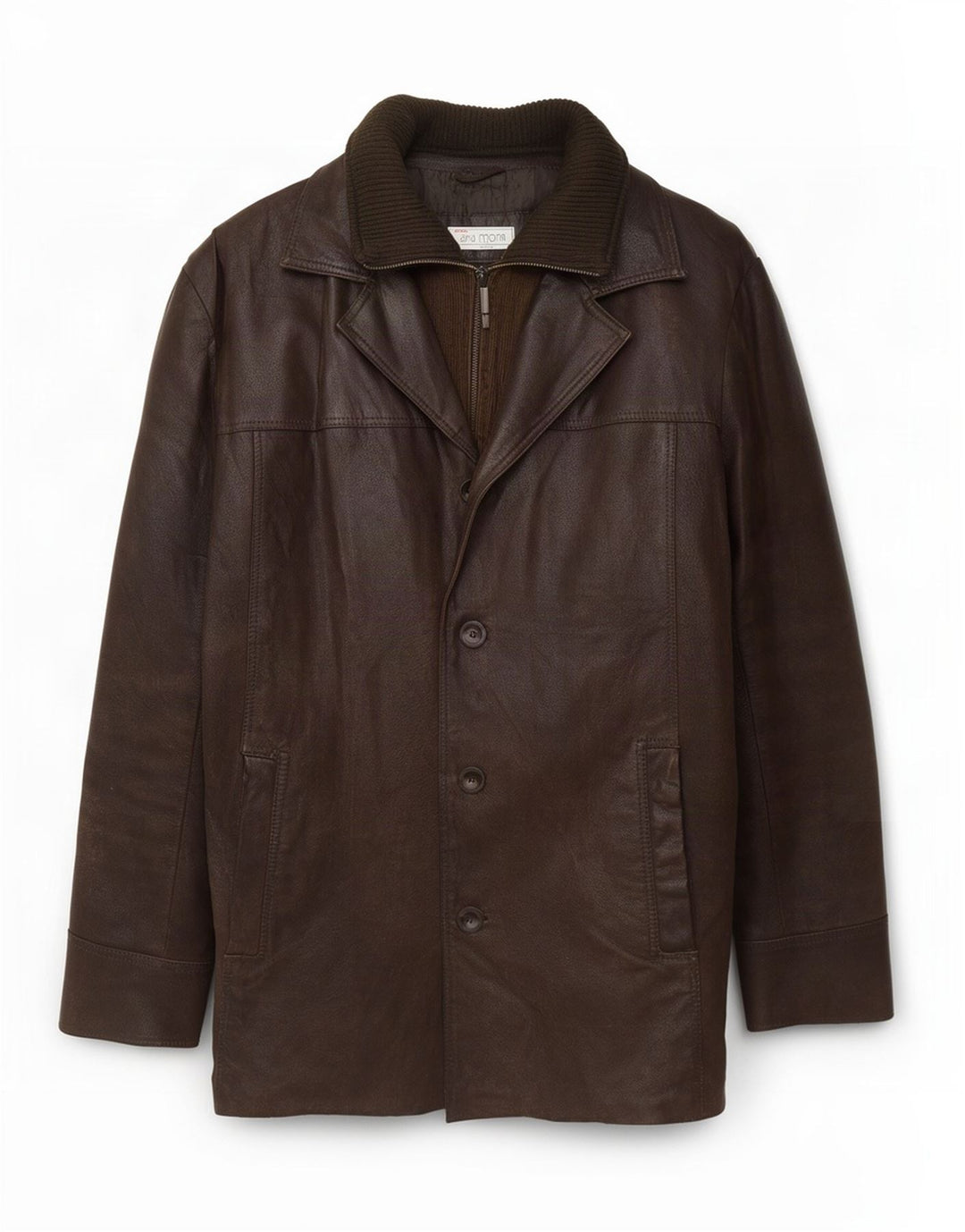Jaqueta de couro masculina Bata IT 54 2XL marrom