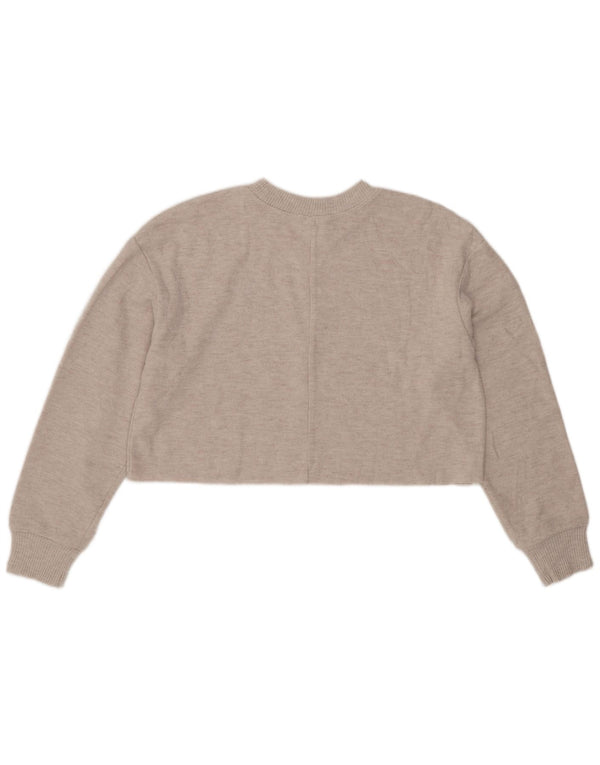 Blusa feminina Zara Top UK 14 poliéster cinza médio