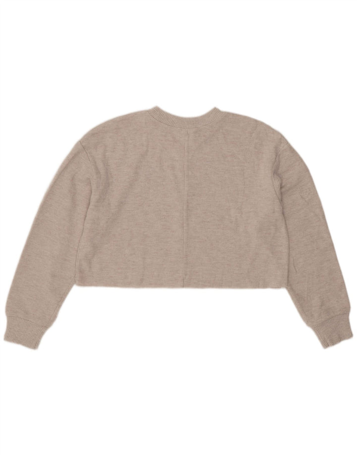 Blusa feminina Zara Top UK 14 poliéster cinza médio