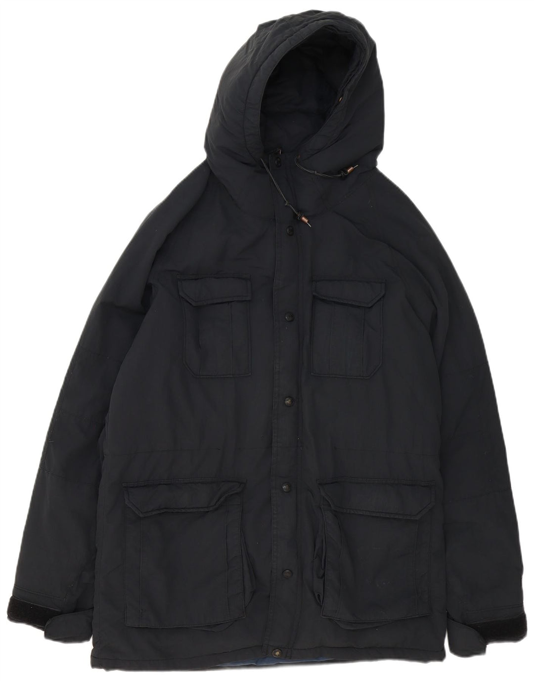 Jaqueta Parka masculina com capuz Levi's UK 38 poliamida preta média