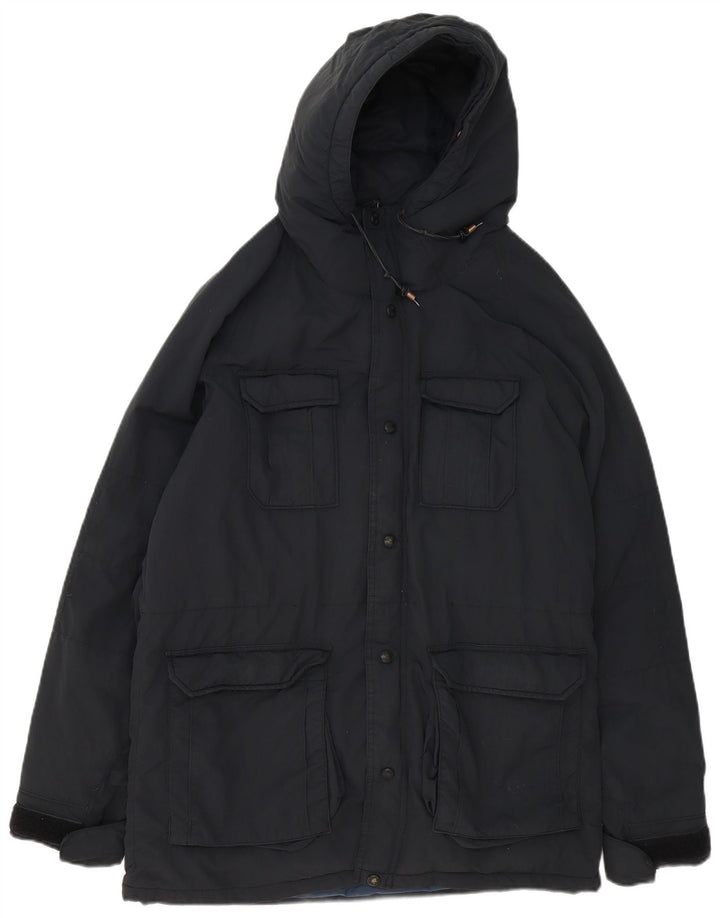 Jaqueta Parka masculina com capuz Levi's UK 38 poliamida preta média
