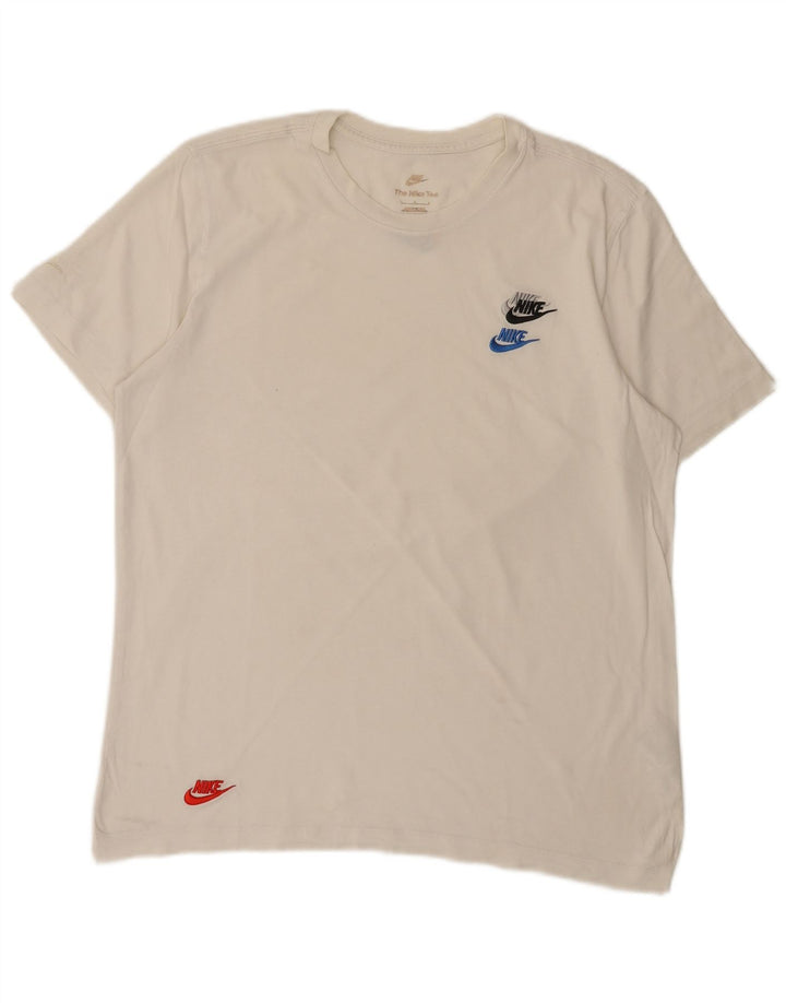 Camiseta masculina NIKE Top grande de algodão branco