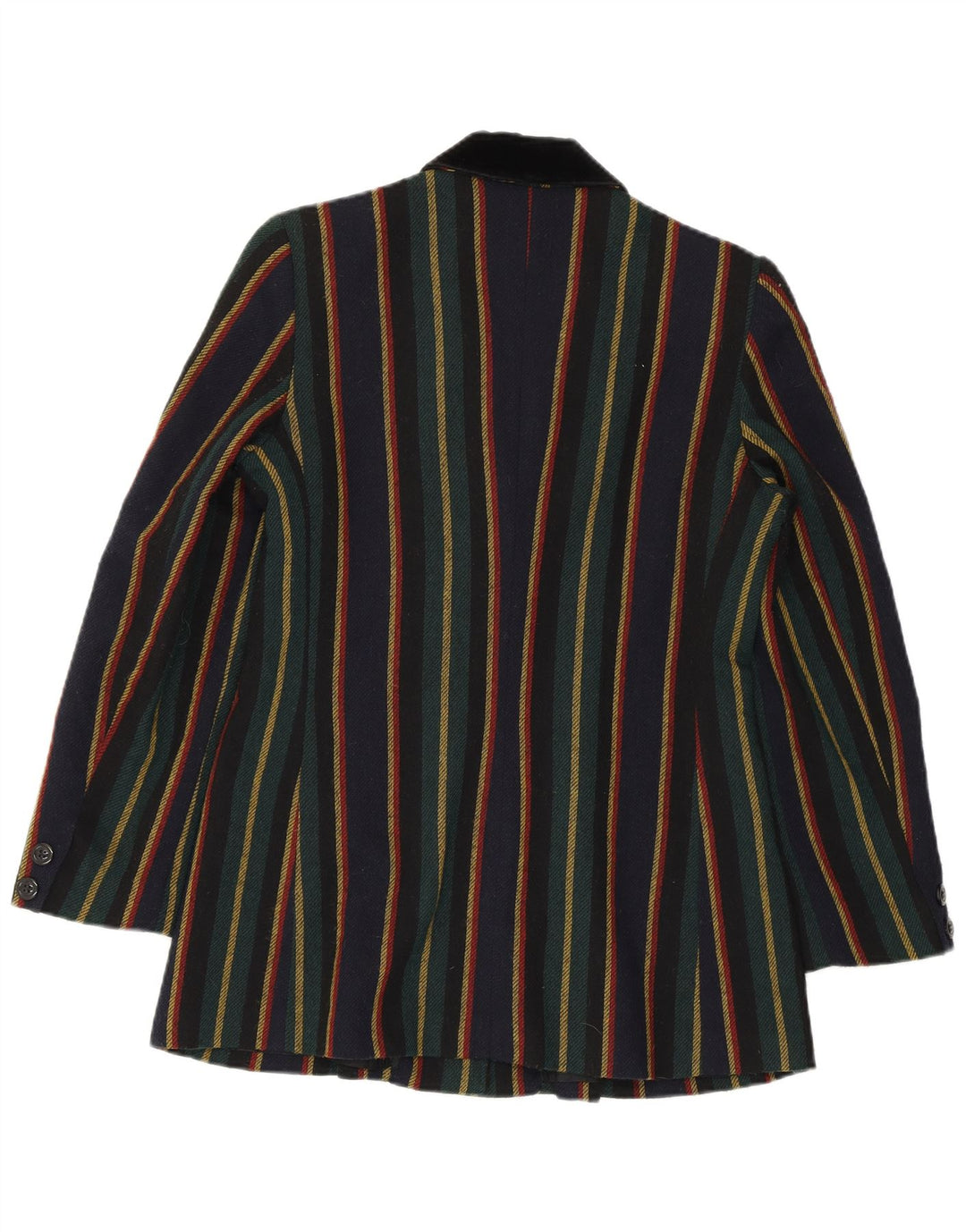 Jaqueta blazer feminina VINTAGE com 2 botões UK 10 pequena listrada multicolorida