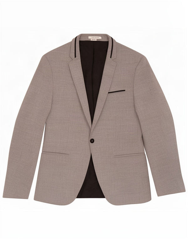 Jaqueta blazer masculina Zara com 1 botão EU 48 cinza médio