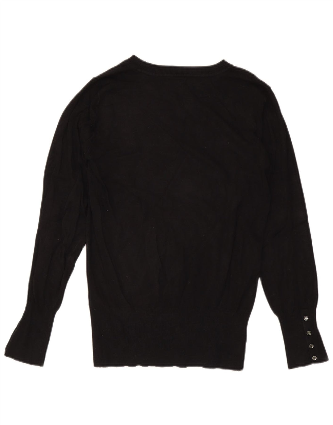 Suéter feminino Guess com gola redonda e viscose preta média UK 12