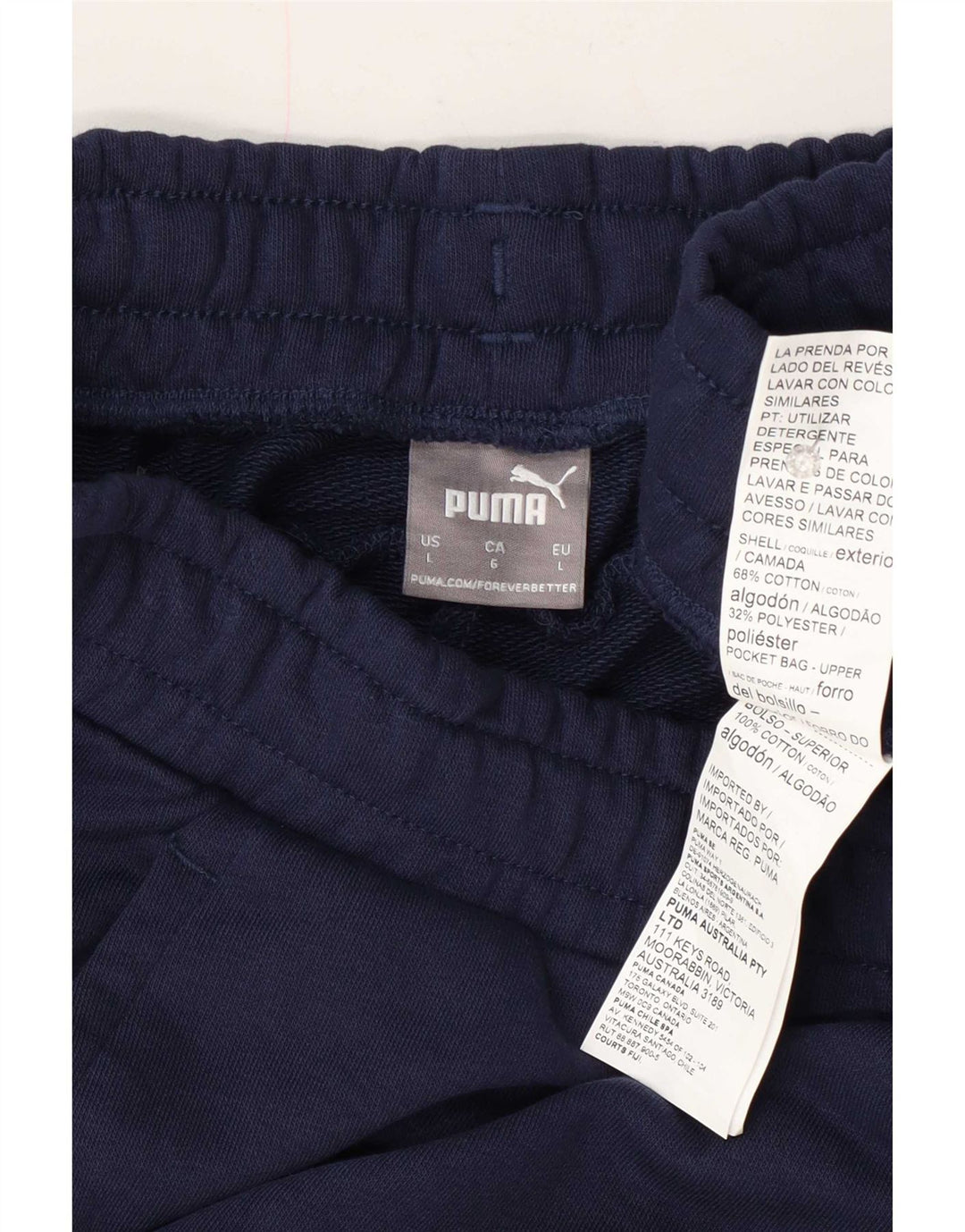 Shorts esportivos masculinos Puma grandes algodão azul marinho