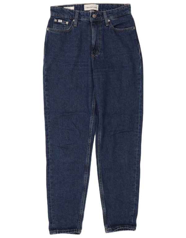 Calça jeans feminina Calvin Klein Mom cintura alta cônica W26 L28 algodão azul