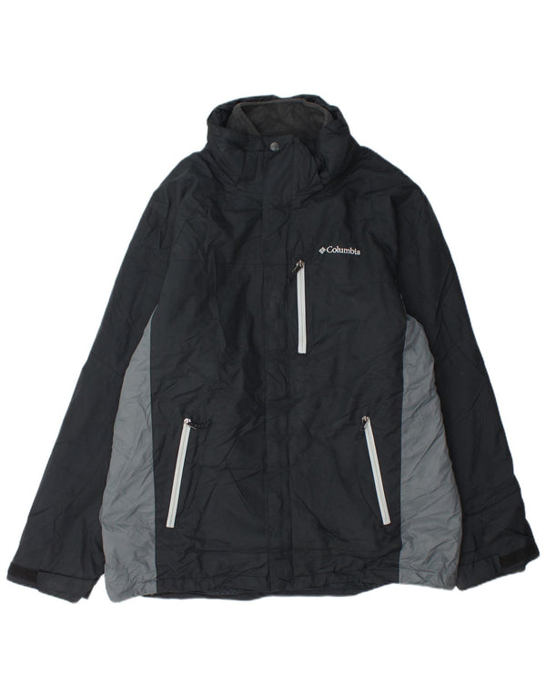 Jaqueta corta-vento masculina Columbia Interchange UK 40 grande bloco colorido preto