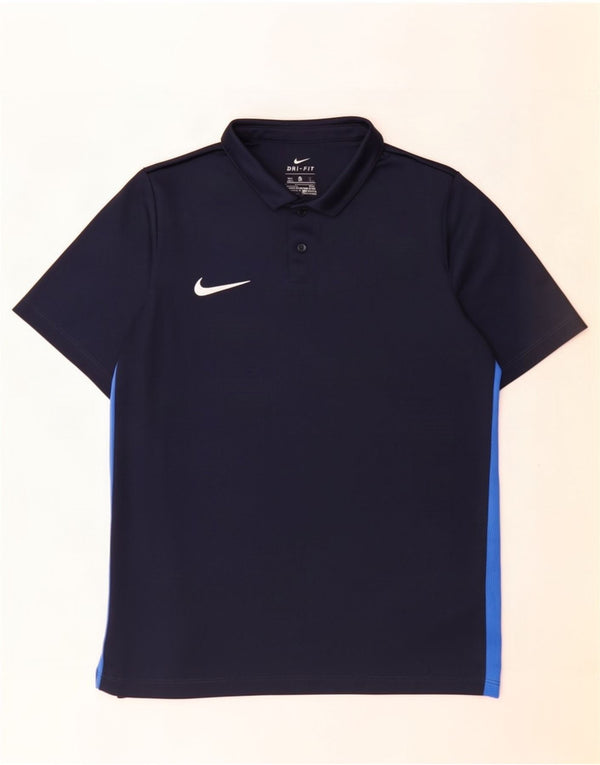 Camisa polo Nike Boys Dri Fit 13-14 anos XL azul marinho colorblock poliéster