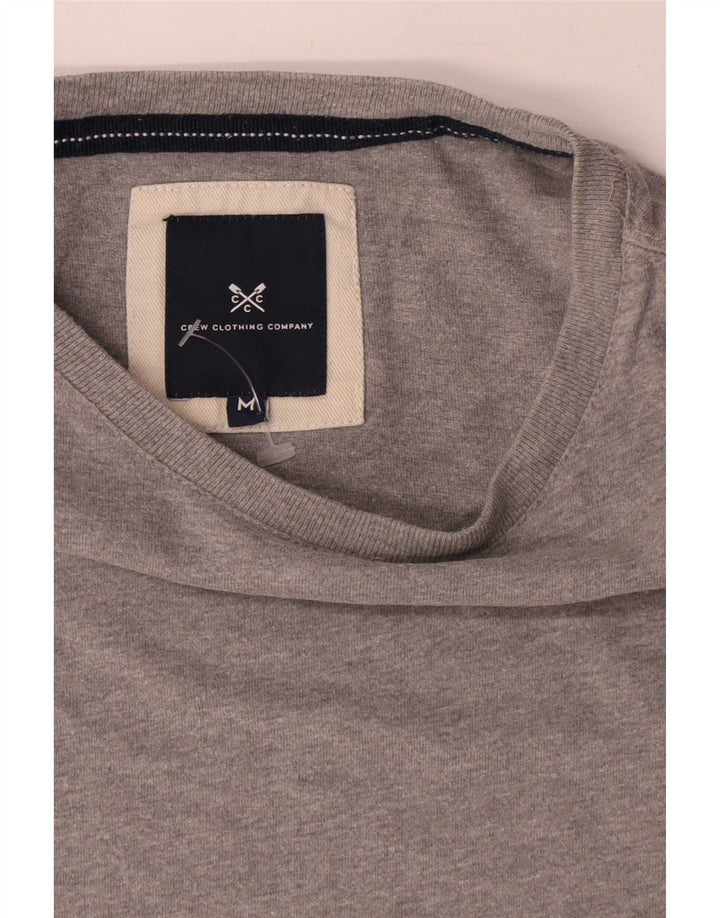 Camiseta masculina Crew Clothing Top algodão cinza médio