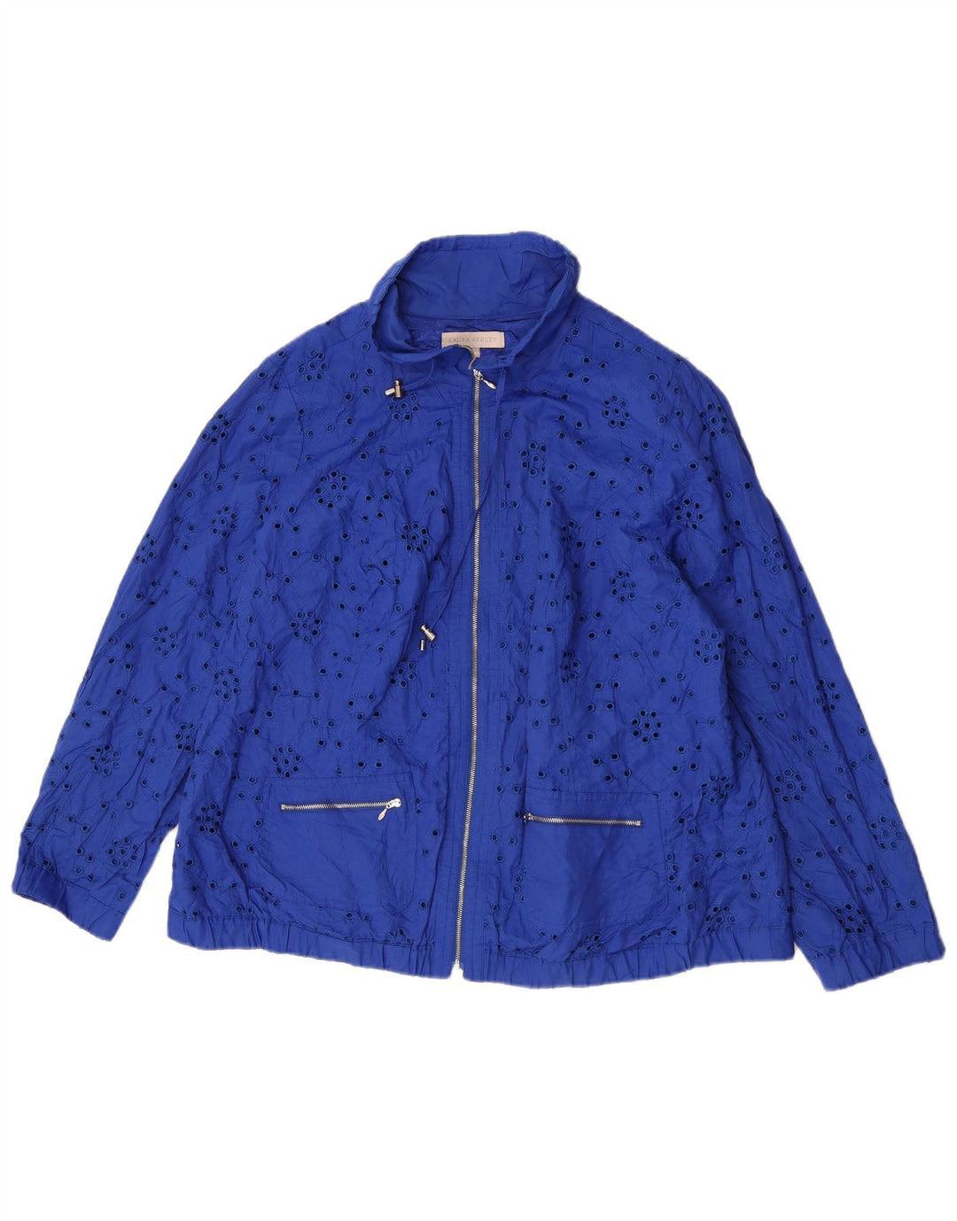 Jaqueta bomber feminina Laura Ashley Reino Unido 20 2XL algodão azul