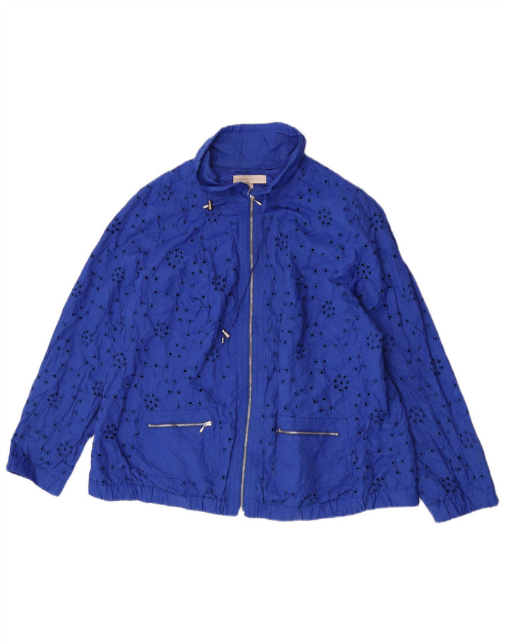 Jaqueta bomber feminina Laura Ashley Reino Unido 20 2XL algodão azul