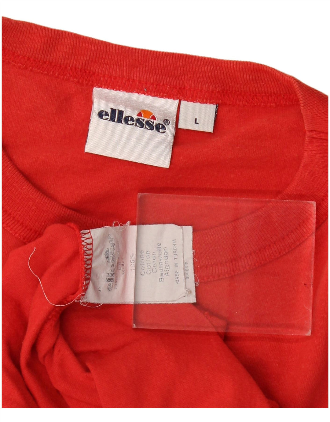 Camiseta masculina Ellesse com estampa gráfica grande de algodão vermelho