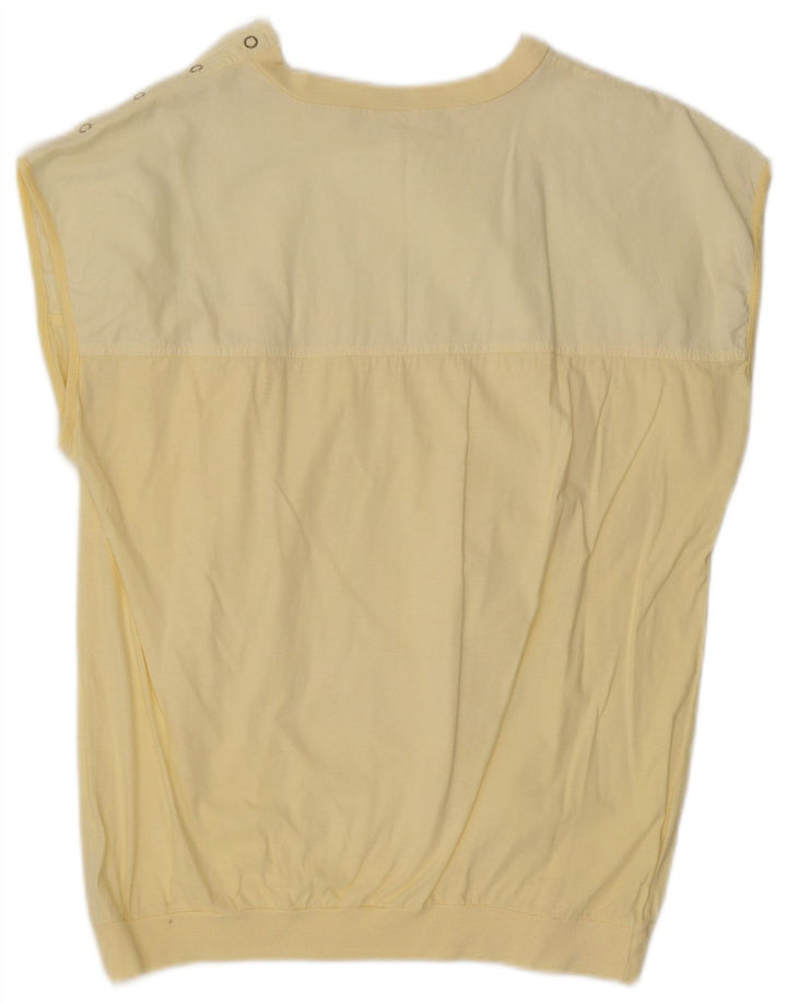 Blusa feminina FIXED RIVET Top UK 18 XL algodão amarelo