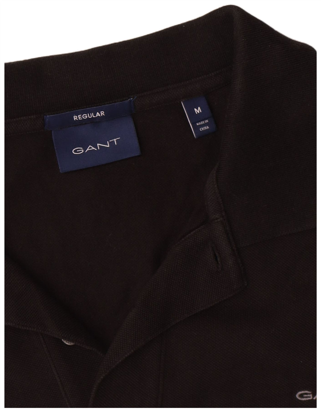 Camisa polo masculina regular Gant de algodão preto médio