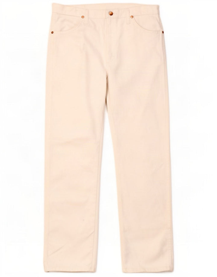 Jeans Wrangler feminino reto W35 L30 algodão branco
