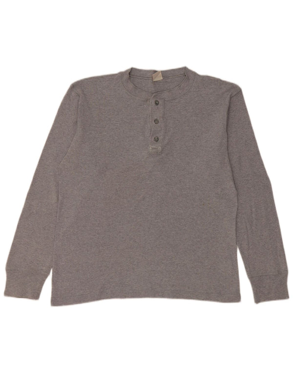 Top masculino Levi's manga comprida grande algodão cinza