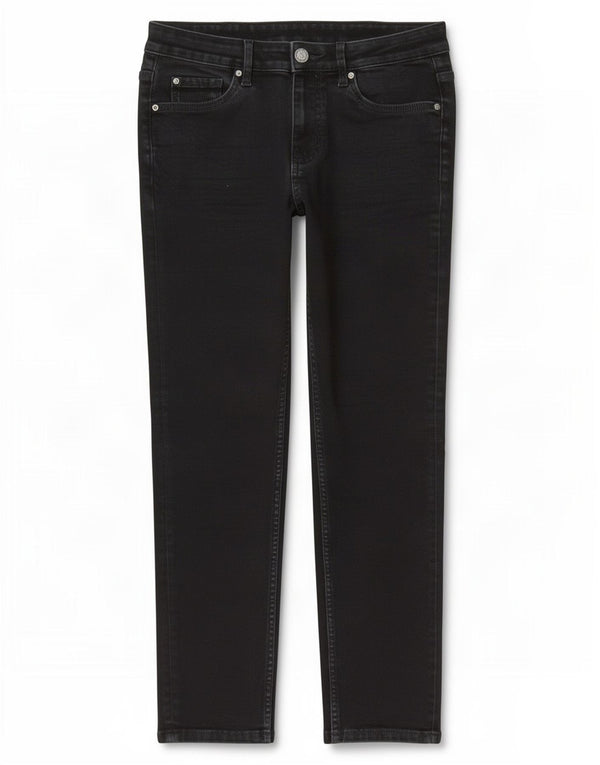 Jeans Marks & Spencer feminino slim UK 12 médio W30 L26 algodão preto