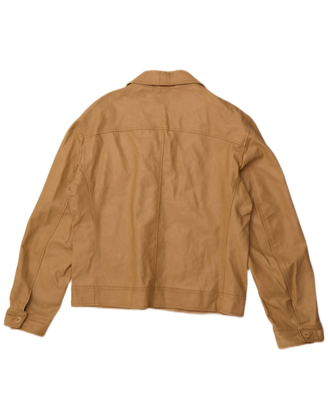 Jaqueta de couro feminina VINTAGE UK 18 XL couro bege