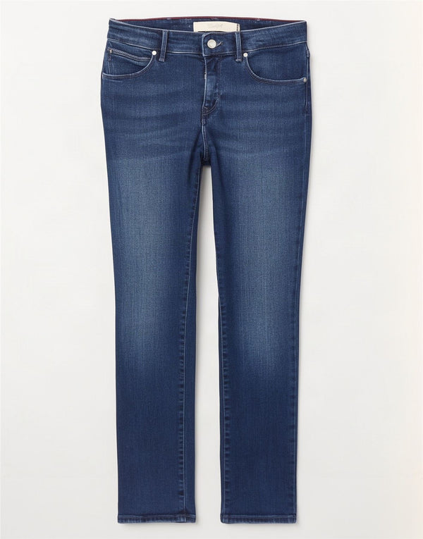 Wrangler feminino Drew Slim Straight Jeans W27 L30 algodão azul