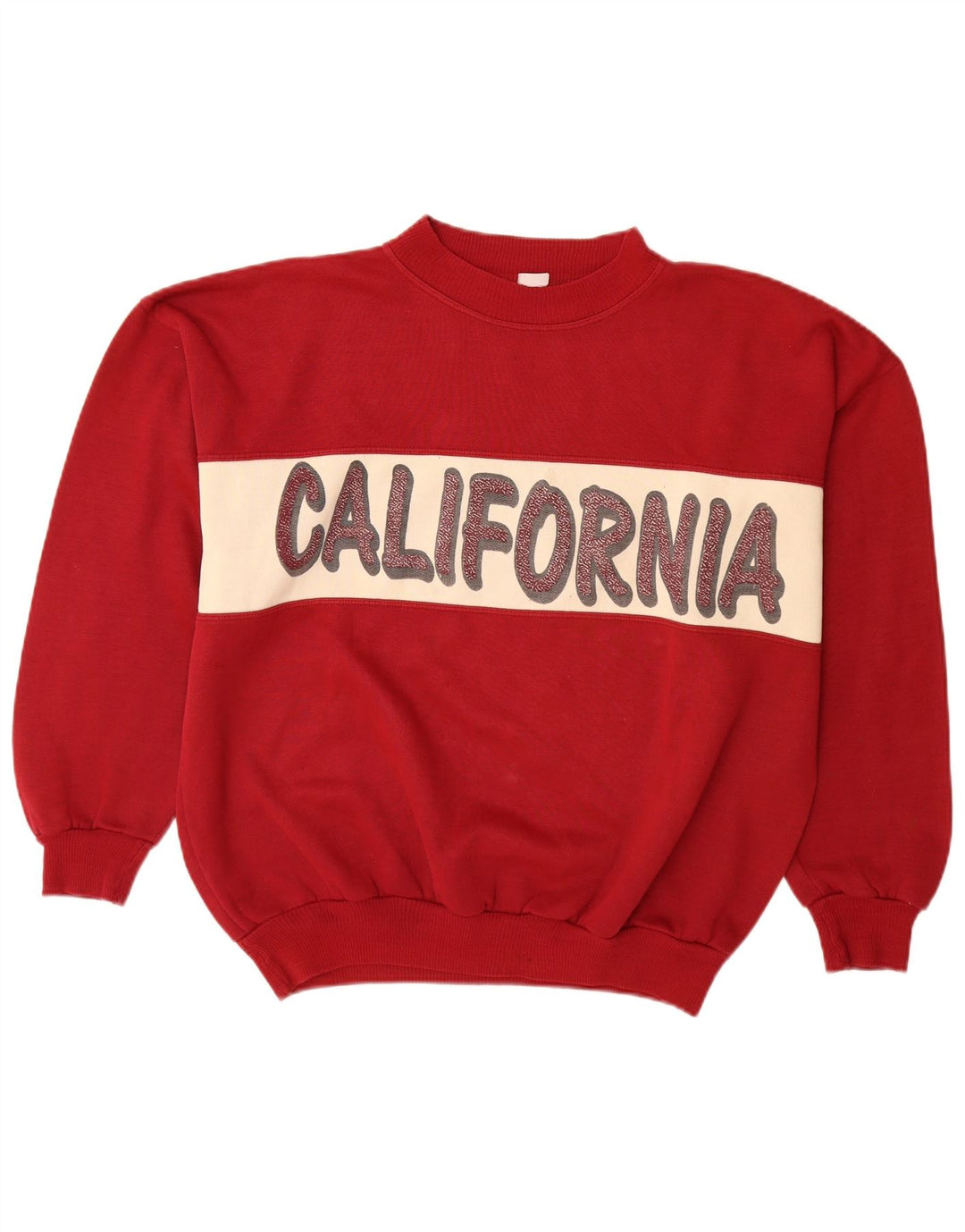 Moletom gráfico masculino vintage Jumper XL vermelho colorblock