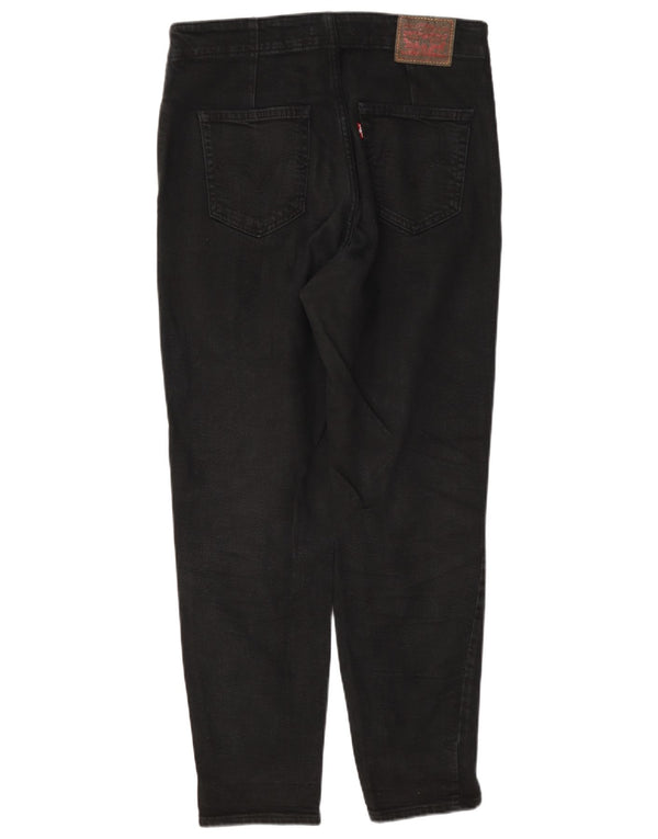 Jeans feminino Levi's cintura alta com pregas cônicas W28 L27 algodão preto