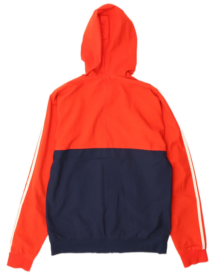 ADIDAS Mens Hooded Rain Jacket UK 36 Pequeno Vermelho Colourblock Poliéster